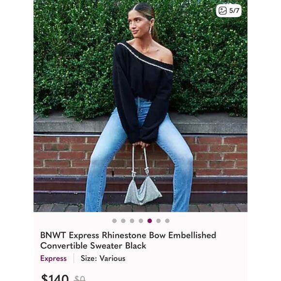 Sz M - Express Reversible Merino Wool Blend Sweater - Picture 2 of 10